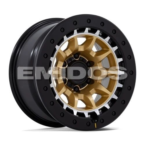 Black Rhino BR016 TUSK MATTE GOLD MACHINED RING W/ BLACK ROCK GUARD 5x127 17R 8.5 71.5 -10