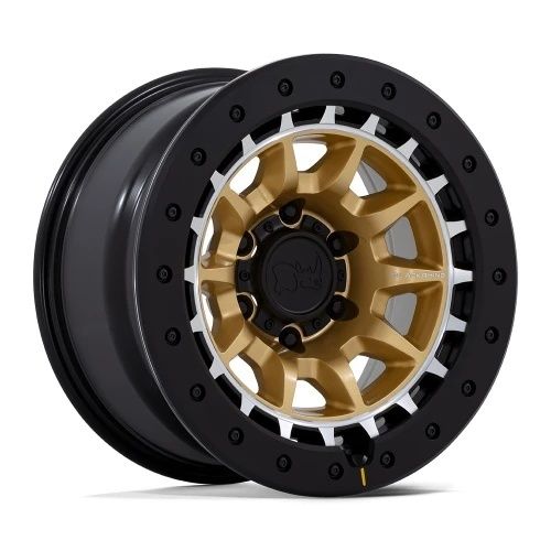 Black Rhino BR016 TUSK MATTE GOLD MACHINED RING W/ BLACK ROCK GUARD 6x139.7 17R 8.5 106.1 -10