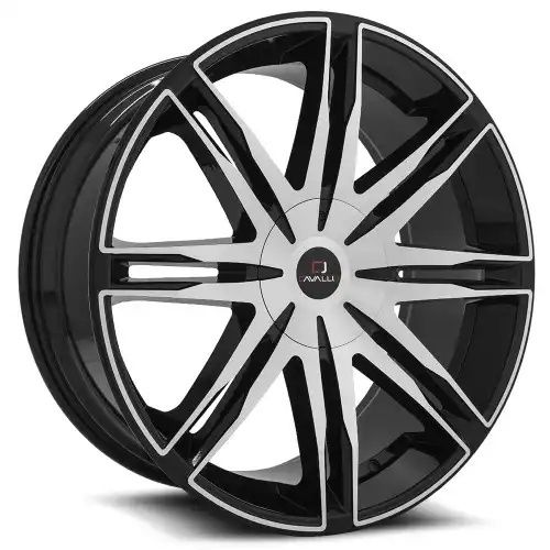 Cavallo CLV-18 Gloss Black & Machined 5x108/114.3 20R 8.5 74.1 35