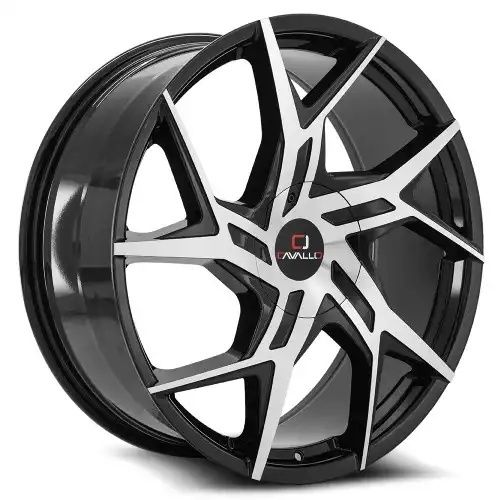 Cavallo CLV-26 Gloss Black & Machined 5x112/114.3 22R 8.5 74.1 38