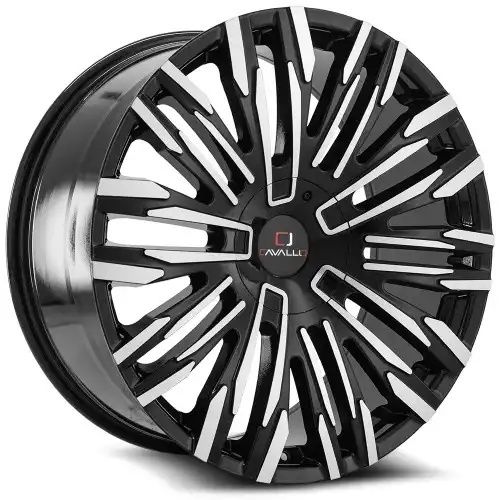 Cavallo CLV-28 Gloss Black & Machined 6x135/139.7 22R 9.5 108.1 15