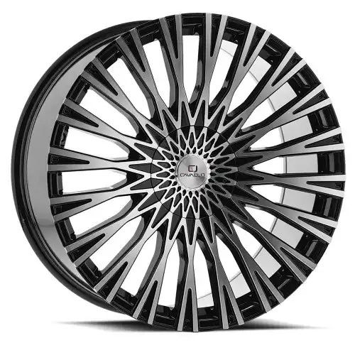 Cavallo CLV-40 Gloss Black & Machined 5x115/139.7 22R 9.5 78.1 15