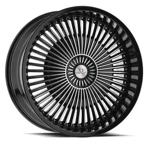 Cavallo CLV-41 Gloss Black & Machined 5x114.3/120 20R 8.5 74.1 35