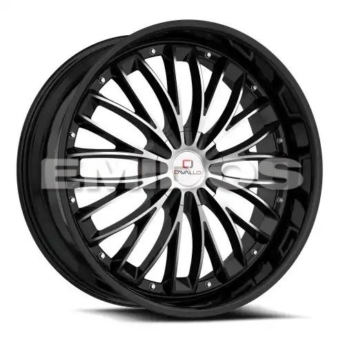 Cavallo CLV-42 Gloss Black & Machined 4x100/114.3 18R 8 74.1 35
