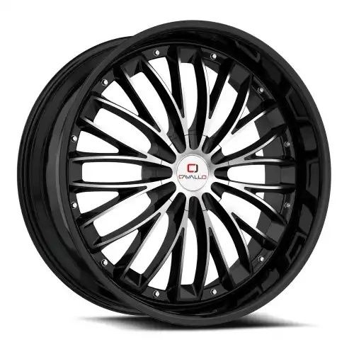 Cavallo CLV-42 Gloss Black & Machined 5x115/120 22R 9.5 74.1 15