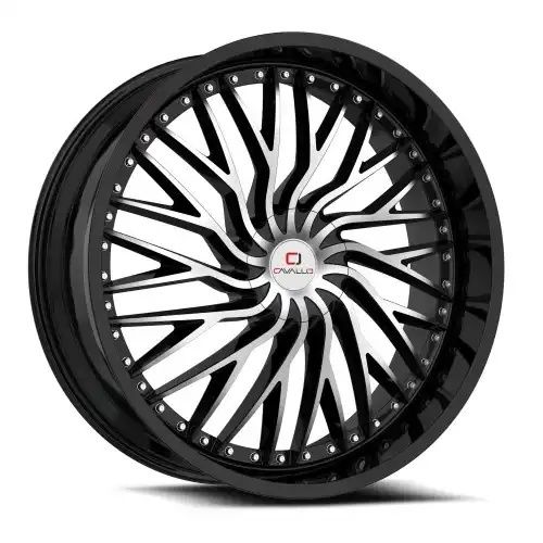 Cavallo CLV-43 Gloss Black & Machined 5x114.3/120 22R 8.5 74.1 38