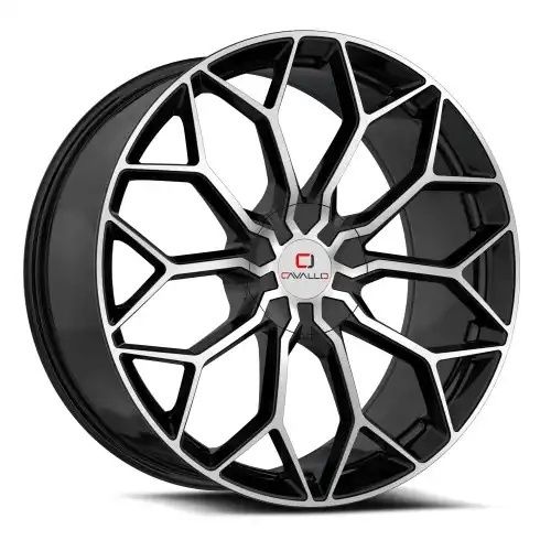 Cavallo CLV-44 Gloss Black & Machined 5x108/114.3 20R 8.5 74.1 35