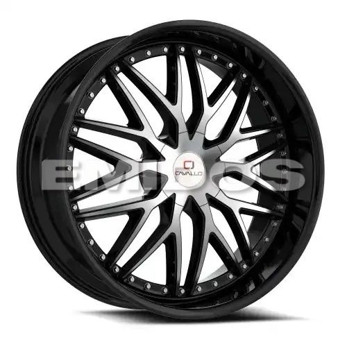 Cavallo CLV-46 Gloss Black & Machined 4x100/114.3 18R 8 74.1 35