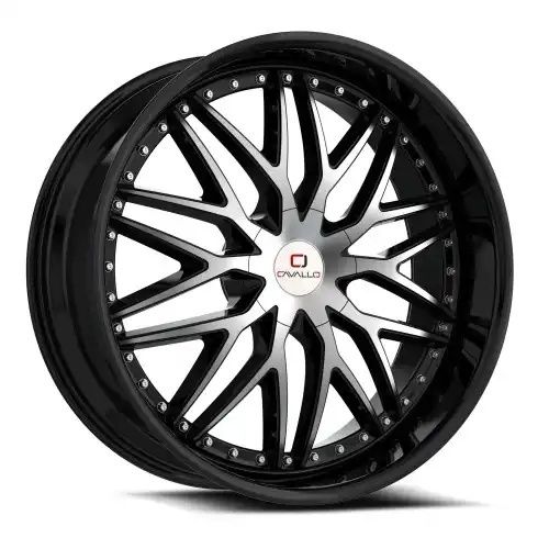 Cavallo CLV-46 Gloss Black & Machined 5x115/120 22R 9.5 74.1 15