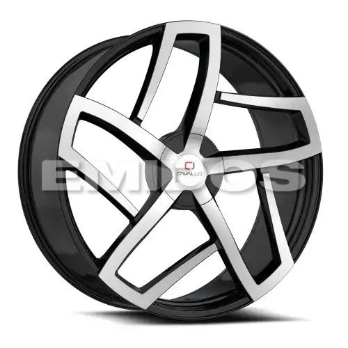 Cavallo CLV-50 Gloss Black & Machined 5x114.3/120 18R 8 74.1 35
