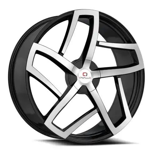 Cavallo CLV-50 Gloss Black & Machined 5x114.3/120 20R 8.5 74.1 35