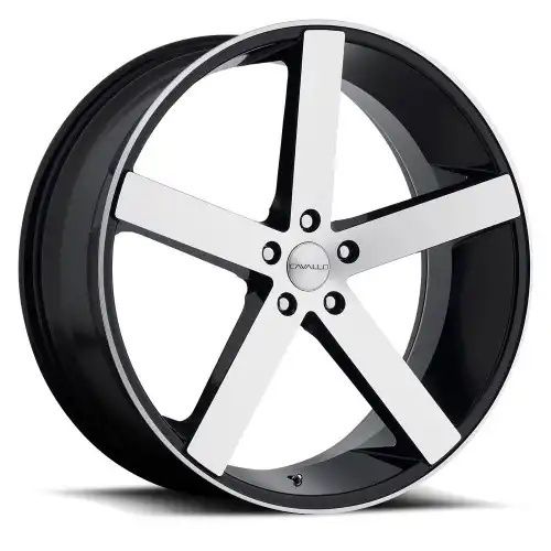 Cavallo CLV-5 Gloss Black & Machined 5x120 20R 8.5 74.1 35