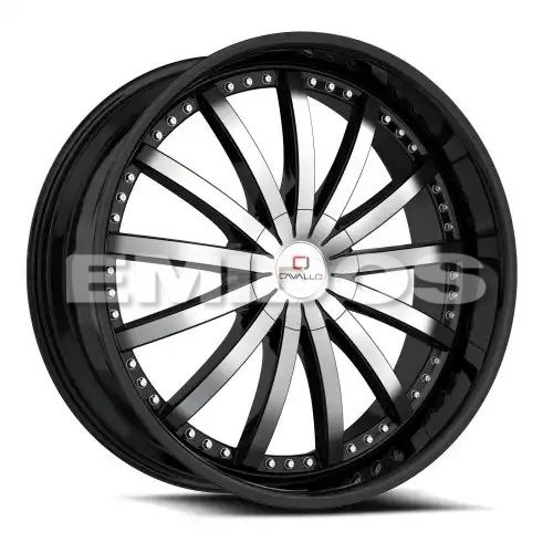 Cavallo CLV-53 Gloss Black & Machined 5x114.3/120 20R 8.5 74.1 35
