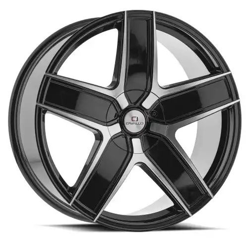 Cavallo CLV-C-31 Gloss Black & Machined 5x112/114.3 20R 8.5 74.1 35