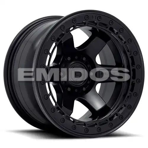 FUEL D122 BLOCK BEADLOCK MATTE BLACK W/ MATTE BLACK RING 6x135 17R 9 87.1 -15