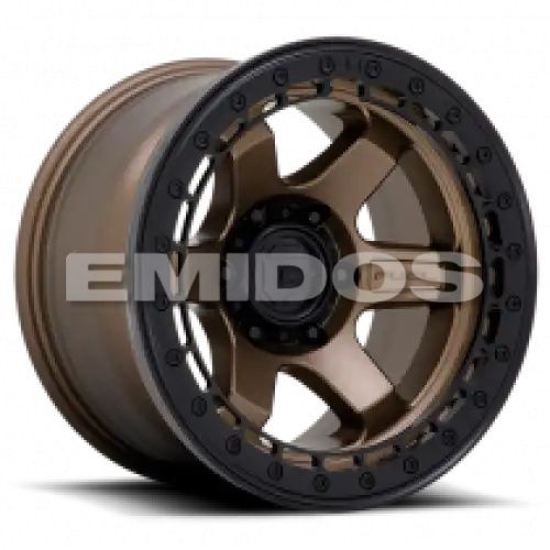FUEL D124 BLOCK BEADLOCK MATTE BRONZE W/ MATTE BLACK RING 6x139.7 17R 8.5 106.1 BNK