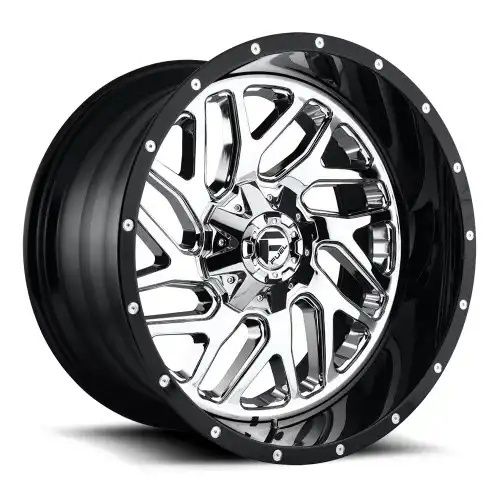 FUEL D211 TRITON CHROME PLATED GLOSS BLACK LIP 6x135/139.7 20R 12 106.1 -44