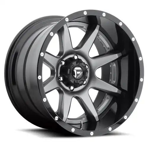 FUEL D238 RAMPAGE MATTE GUN METAL BLACK LIP 6x135 22R 12 87.1 -44