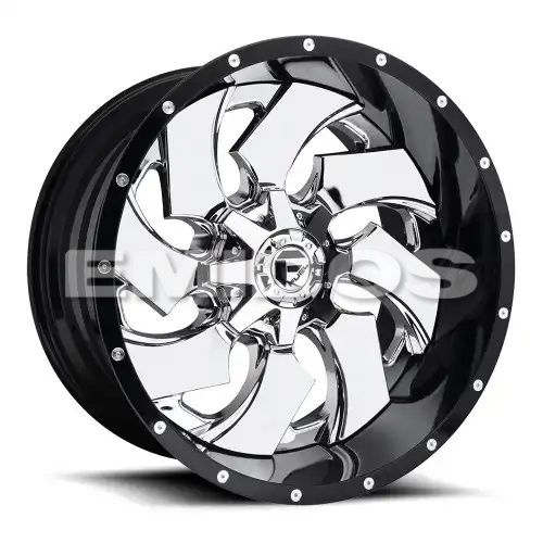 FUEL D240 CLEAVER CHROME PLATED GLOSS BLACK LIP 8x180 20R 10 124.2 -19