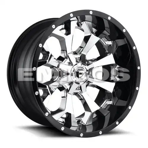 FUEL D246 ASSAULT CHROME PLATED GLOSS BLACK LIP 8x180 20R 10 124.2 -18