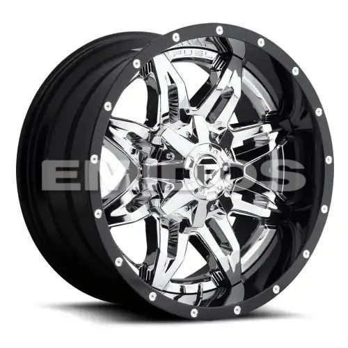 FUEL D266 LETHAL CHROME PLATED GLOSS BLACK LIP 8x165.1 20R 10 125.1 -19