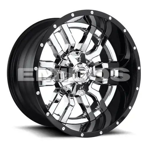 FUEL D270 SLEDGE CHROME PLATED GLOSS BLACK LIP 8x165.1 20R 10 125.1 -18