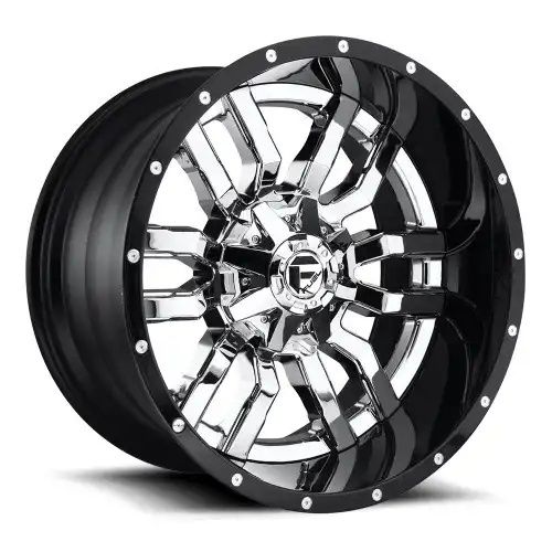 FUEL D270 SLEDGE CHROME PLATED GLOSS BLACK LIP 8x165.1 20R 12 125.1 -43