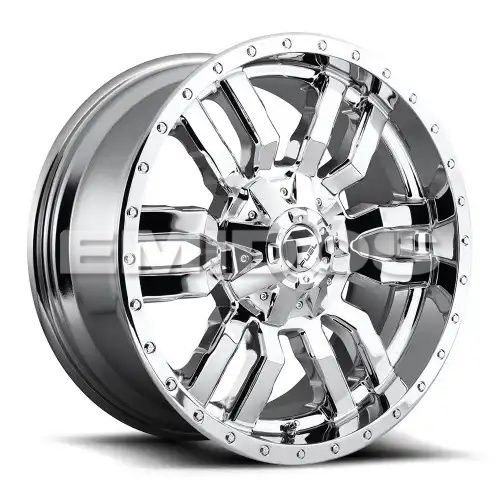 FUEL D270 SLEDGE CHROME PLATED GLOSS BLACK LIP 6x135/139.7 22R 14 106.1 -70