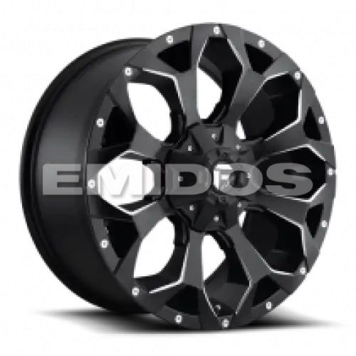 FUEL D546 ASSAULT MATTE BLACK MILLED 8x180 22R 9.5 124.2 20