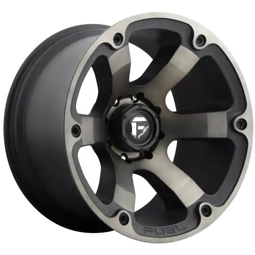 FUEL D564 BEAST MATTE BLACK DOUBLE DARK TINT 5x127 20R 9 71.8 35