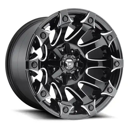 FUEL D578 BATTLE AXE GLOSS BLACK MILLED 6x135/139.7 20R 10 106.1 -18