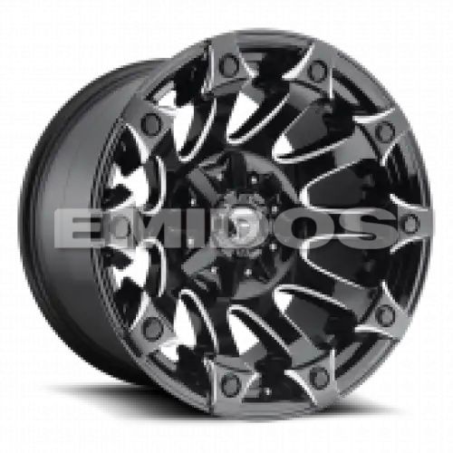 FUEL D578 BATTLE AXE GLOSS BLACK MILLED 8x165.1 20R 12 125.1 -44