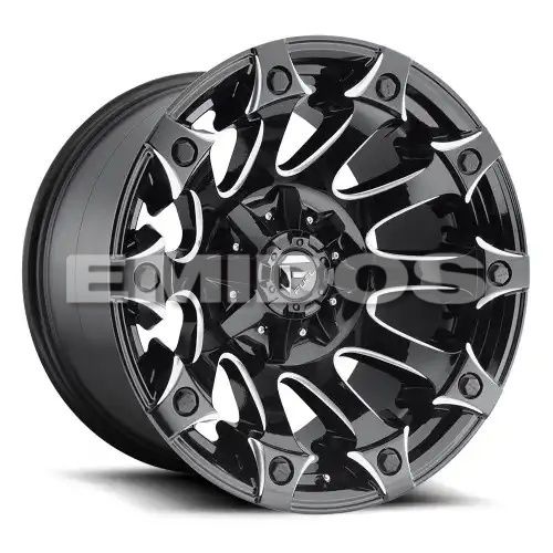 FUEL D578 BATTLE AXE GLOSS BLACK MILLED 8x165.1 20R 9 125.1 1