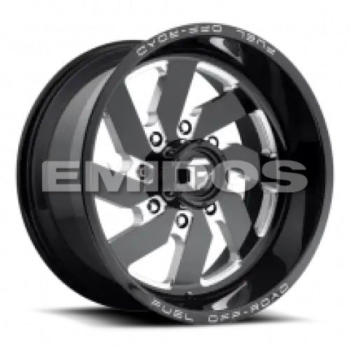 FUEL D582 TURBO GLOSS BLACK MILLED 8x165.1 20R 12 125.1 -43