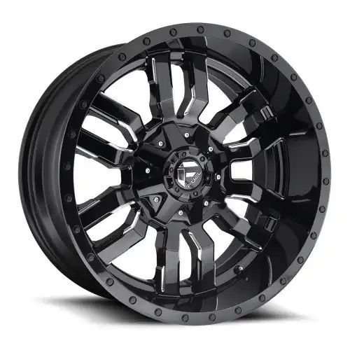 FUEL D595 SLEDGE GLOSS BLACK MILLED 6x135/139.7 20R 9 106.1 1