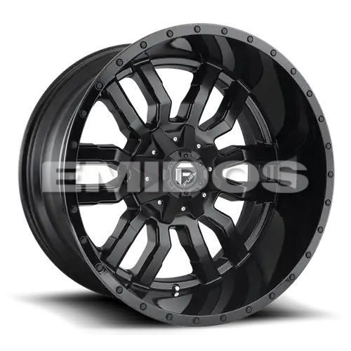 FUEL D596 SLEDGE MATTE BLACK GLOSS BLACK LIP 6x114.3/120 18R 8 72.56 35