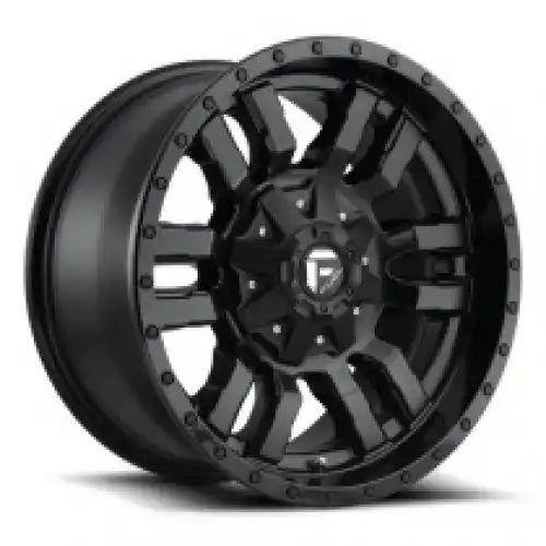 FUEL D596 SLEDGE MATTE BLACK GLOSS BLACK LIP 5x114.3/127 22R 12 78.1 -44