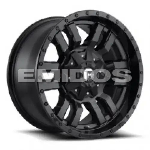 FUEL D596 SLEDGE MATTE BLACK GLOSS BLACK LIP 5x114.3/127 22R 12 78.1 -44