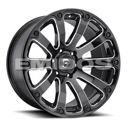 FUEL D598 DIESEL GLOSS BLACK MILLED 8x180 20R 12 124.2 -44