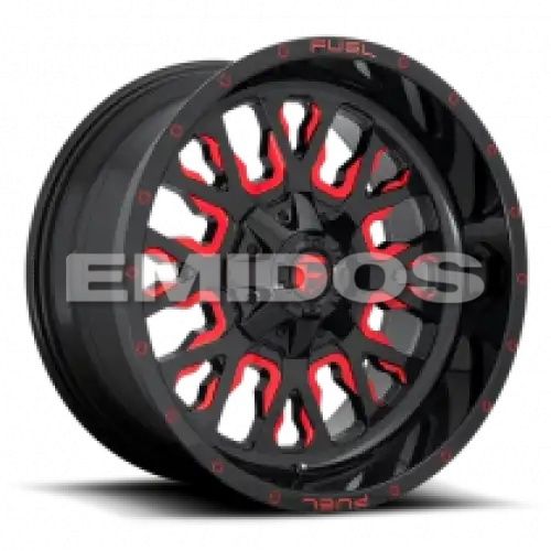 FUEL D612 STROKE GLOSS BLACK RED TINTED CLEAR 8x170 20R 9 125.1 1