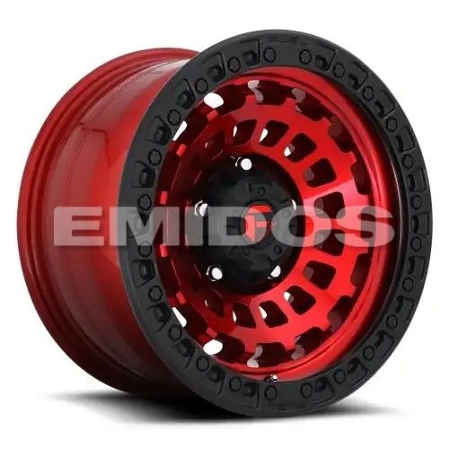 FUEL D632 ZEPHYR CANDY RED BLACK BEAD RING 8x180 17R 9 124.2 1