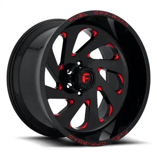 FUEL D638 VORTEX GLOSS BLACK RED TINTED CLEAR 8x165.1 22R 12 125.1 -44