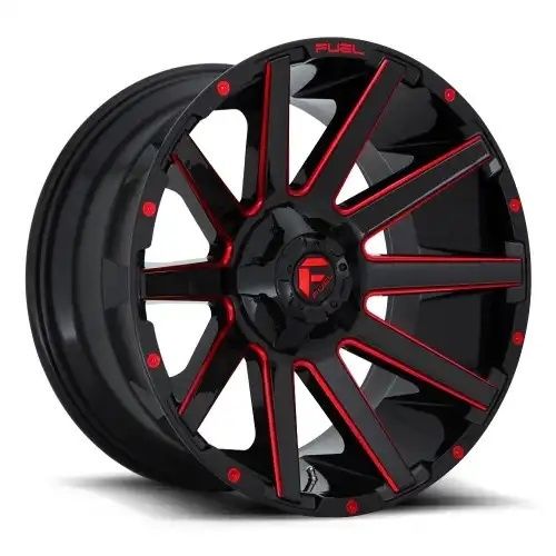 FUEL D643 CONTRA GLOSS BLACK RED TINTED CLEAR 8x180 20R 9 124.2 1