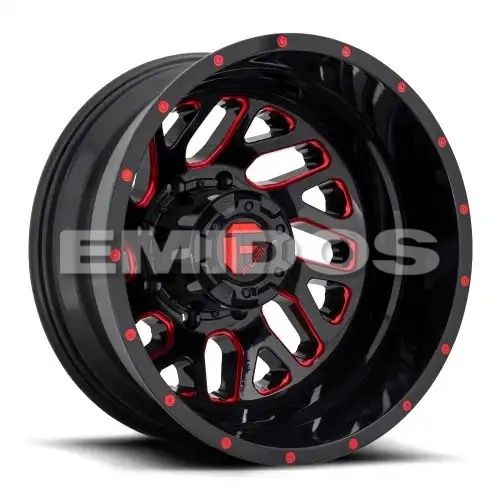 FUEL D656 TRITON GLOSS BLACK RED TINTED CLEAR 8x165.1 20R 8.25 121.5 -240