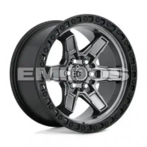 FUEL D698 KICKER MATTE GUN METAL BLACK BEAD RING 6x114.3 17R 9 66.06 12