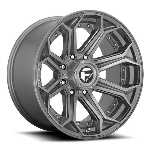 FUEL D705 SIEGE BRUSHED GUN METAL TINTED CLEAR 8x165.1 18R 9 125.1 -12