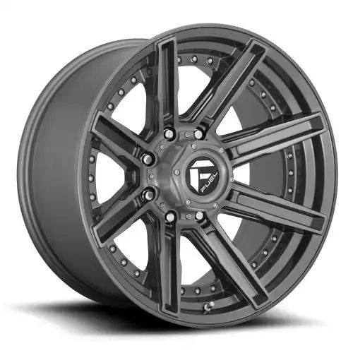 FUEL D710 ROGUE PLATINUM BRUSHED GUN METAL TINTED CLEAR 8x165.1 20R 10 125.1 -18