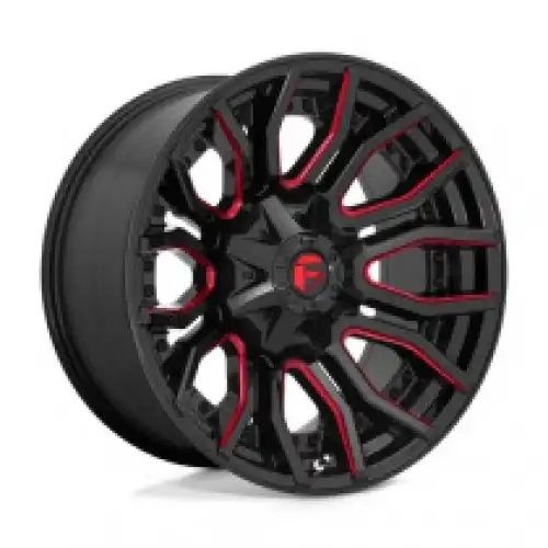 FUEL D712 RAGE GLOSS BLACK RED TINTED CLEAR 8x165.1 20R 10 125.1 -18