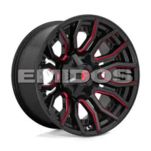 FUEL D712 RAGE GLOSS BLACK RED TINTED CLEAR 8x165.1 20R 10 125.1 -18