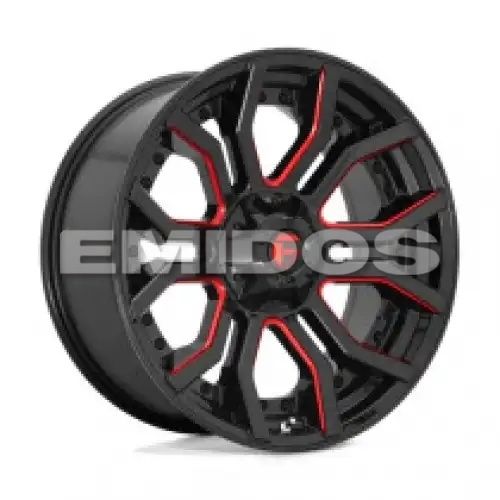 FUEL D712 RAGE GLOSS BLACK RED TINTED CLEAR 5x127/139.7 20R 9 87.1 1